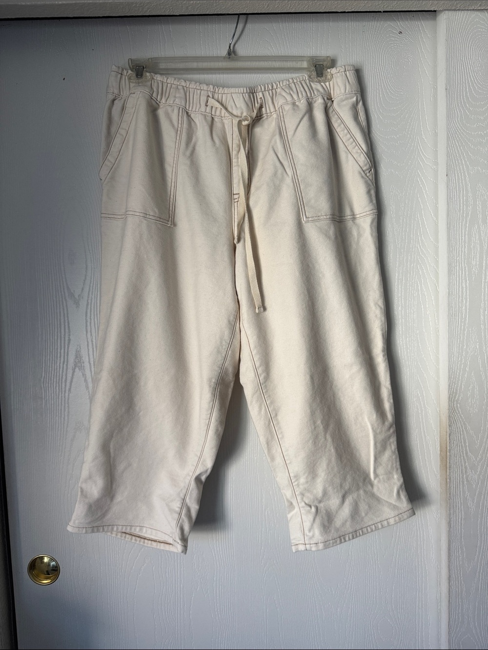 Lane Bryant Cream Elastic Waist Pants